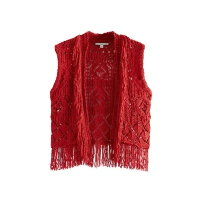 Abbildung von Next Fringe Regular FIT Weste, Damen, Größe: XLxR, Red
