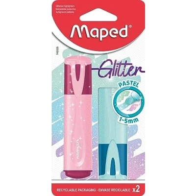 Abbildung von Maped Textmarker, Leuchtmarker FLUO PEPS PASTELL GLITTER x2 Marker
