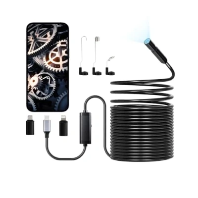 Abbildung von VEVOR Endoskopkamera 1920P HD Inspektionskamera für Android iOS mit 15m Kabel