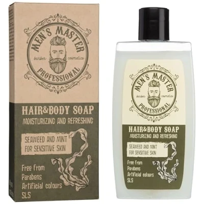Abbildung von Men&#039;s Master Erfrischendes Shampoo für Männer Haar und Körperpflege Feuchtigkeitsspendend, Pflegend mit Menthol Haarpflege Duschgel Intimpflege Parabenfrei