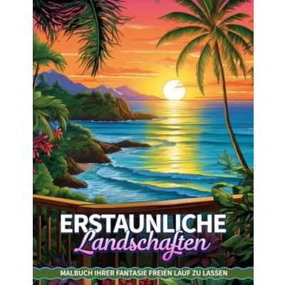 Abbildung von Erstaunliche Landschaften Malbuch: Malvorlagen Landschaften, Entdecken Sie Gelassenheit Durch Kunst