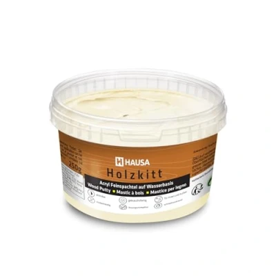 Abbildung von HAUSA Holzkitt 250 g Fichte Holzspachtelmasse, Kitt für Holz, Holzspachtel/Füllmasse zum Reparieren von Holzschäden gebrauchsfertig ausgezeichnete Füllkraft schnelltrocknend rissbeständig