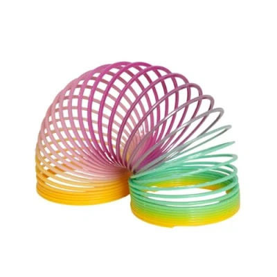 Abbildung von alldoro 60336 Flexi Spring, Kunststoff, Spiralhüpfer, Fingerspielzeug für Kinder ab 3 Jahren, 7 cm Durchmesser, Regenbogenspirale Bunt