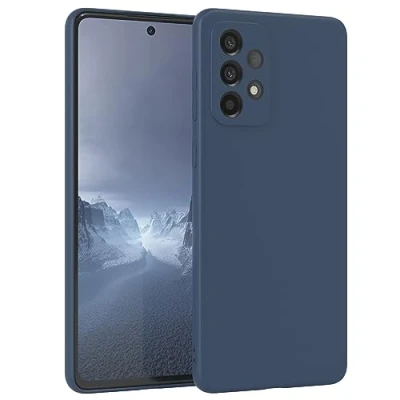 Abbildung von EAZY Case Silikonhülle für Samsung Galaxy A73 5G Hülle Silikon Blau weich stoßfeste Handyhülle Schutzhülle mit Kameraschutz Dünn Premium Schutz Cover TPU Phone Bumper in Dunkelblau
