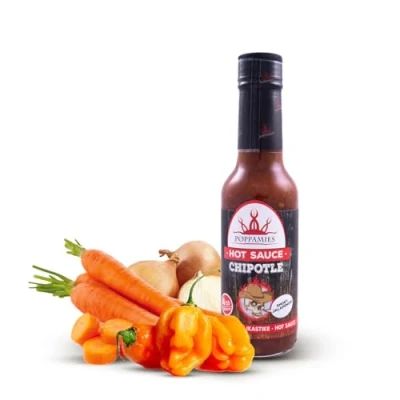 Abbildung von Poppamies Chipotle Hot Sauce Glutenfrei Laktosefrei Vegan Würzigkeit 4/10 150 ml