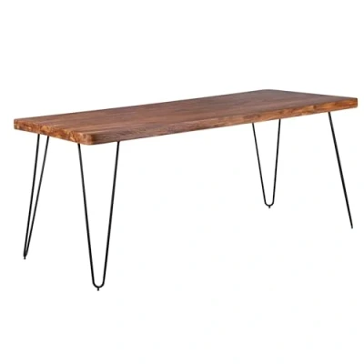 Abbildung von Massivholz Sheesham Esstisch 180 x 80 76 cm Küchentisch Massiv