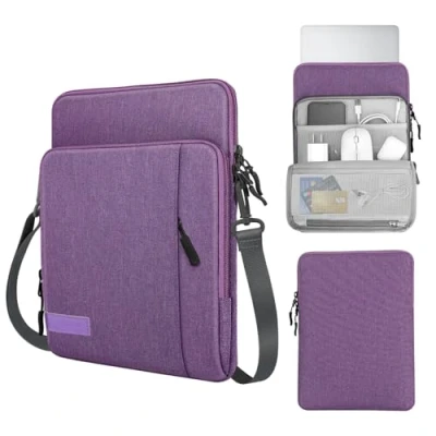 Abbildung von MoKo 13,3 Zoll Laptop Tasche Hülle, Tragetasche für MacBook Air 13 M3 M2 2024 2018, Pro 14 2021, Tab S8+ 12,4&quot;,Surface 8, Violett