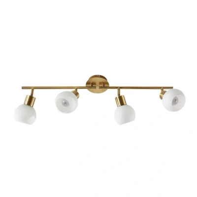 Abbildung von Lindby Deckenleuchte Elaina, dimmbar, Leuchtmittel nicht inklusive, Metall, Glas, messing, opalweiß, 4 flammig, E14, Deckenleuchte, Lampe