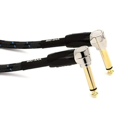 Abbildung von BOSS BIC 3AA Studio Grade Instrument Cable, Patch/Pedal Cable—Right Angle 1/4 inch connectors, 1 ft/30 cm Length