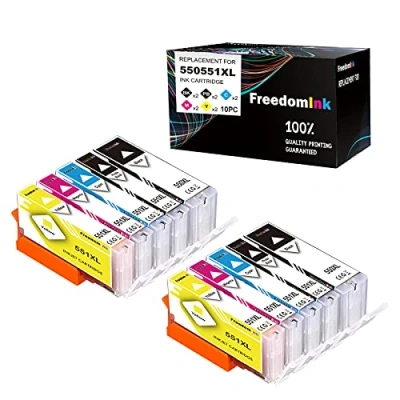 Abbildung von FreedomInk 10 550XL 551XL Druckerpatronen Kompatibel für Canon PGI 550 CLI 551 XL IP7250 MX925 MX725 MG5550 MG5650 MG7550 MG6650 MG5450 MG6350 MG6450 MG7150 IP8750 IX6850