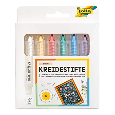 Abbildung von Folia Malkreide Kreide Set Kreidestifte, (6 tlg), wasserlöslich abwaschbar
