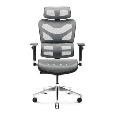 Abbildung von Diablo V Commander Ergonomischer Bürostuhl Schreibtischstuhl Chefsessel 3D Armlehnen Lendenwirbelstütze Verstellbare Kopfstütze &amp; Sitzfläche Netzstoff Belastbarkeit Bis 200 KG (schwarz grau)