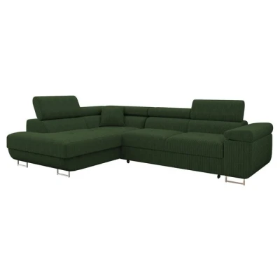 Abbildung von MIRJAN24 Ecksofa Torezio Cord, mit Bettkasten und Schlaffunktion, Einstellbare Kopfstützen, 274x203x70 90 cm