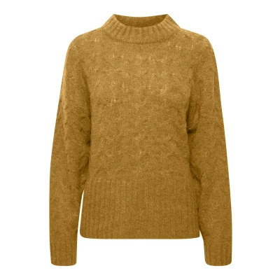 Abbildung von PULZ Pzastrid Strickpullover, Damen, Größe: Large, Roasted pecan