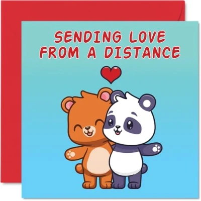 Abbildung von Stuff4 Geburtstagskarte für Männer und Frauen, Bär, Panda, Liebe, Happy Birthday Karte Mutter, Vater, Bruder, Schwester, Tante, Onkel, Freund, 145 x mm, Geburtstagsgrußkarten