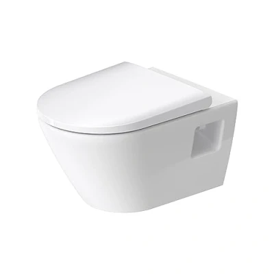 Abbildung von Duravit D Neo WC Set, wandhängend, Sitz mit Absenkautomatik, Toilette offenem Spülrand, Toilettendeckel abnehmbar, Weiß