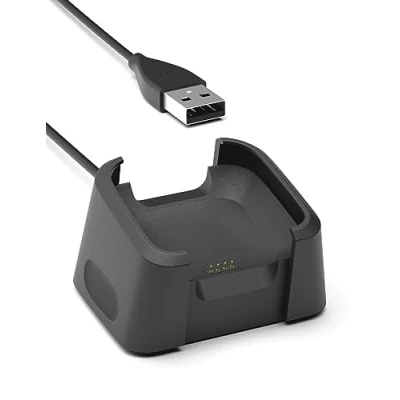 Abbildung von Sinoacc Ladekabel Kompatibel mit Fitbit Versa &amp; Lite Ladegerät Ersatz USB Adapterkabel Ladestation für Smartwatch (Nicht 2/Versa 3/Sense)