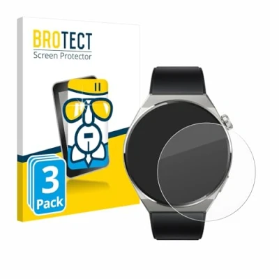 Abbildung von BROTECT Schutzglas für Huawei Watch GT 3 Pro Titanium (46mm) (3 Stück) Schutzfolie Panzer Folie Glas [Extrem Kratzfest 9H, Anti Fingerprint,