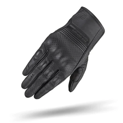 Abbildung von SHIMA BULLET Motorrad Handschuhe Damen Leder Kurze Sommer Motorradhandschuhe Schutz Touchscreen Stadt Lederhandschuhe Motorcycle Belüftet Verstärkt Perforiertes Leicht (Frauen, Schwarz, S)