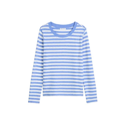 Abbildung von Marc O&#039;Polo Denim Crewneck Langarmshirt, Damen, Größe: Medium, Medium blue