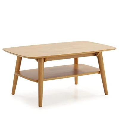 Abbildung von HOMN LIVING Couchtisch Palma, 1 Öffnung, Eiche, Massivholz, 100 cm (Breite), 60 (Tiefe), 45 (Höhe)