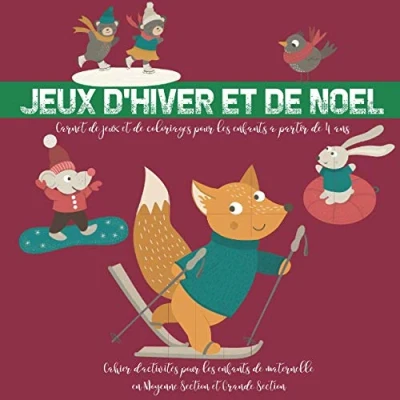 Abbildung von jeux d&#039;hiver et de Noël Carnet coloriages pour les enfants à partir 4 ans Cahier d&#039;activités maternelle en Moyenne Section Grande