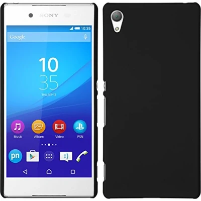 Abbildung von PhoneNatic case kompatibel mit Sony Xperia Z3+ / Plus Hülle schwarz gummiert Hard + 2 Schutzfolien