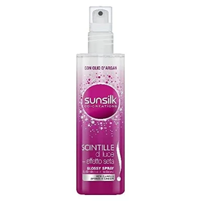 Abbildung von Sunsilk, Acquaspray Lichtfunken, Glossy Spray für sofortigen Glanz, Entwirrung des Haares mit Arganöl, entwirrt krauses Haar, verleiht Glanz glänzendes 200 ml