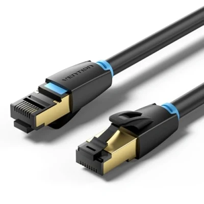 Abbildung von VENTION Cat 8 LAN Kabel 2M Netzwerkkabel Patchkabel Kurz Ethernet Lankabel 40Gbps Hochgeschwindigkeits 2000MHz S/FTP POE Gigabit RJ45 Vergoldeter für PS4/5, Xbox One, Router, TV, Switch, Modem