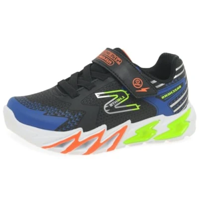 Abbildung von Skechers Flexglow BOLT Sneaker low für Kinder, Größe: 30, Black/blue/lime/orange Schuhe