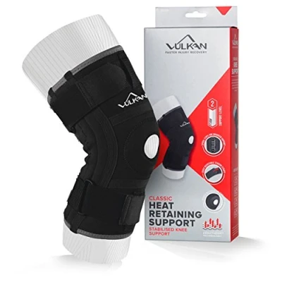 Abbildung von Vulkan Klassische Kniebandage stabilisierter, X Large, Kniemanschette für Patella Unterstützung, Scharnier Knieorthese Meniskusrisse und ACL Verletzungen, Open Knieorthese, Ausarbeiten