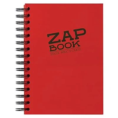 Abbildung von Clairefontaine 8355C Skizzenblock / Zeichenblock ZAP Book mit Spiralbindung (DIN A5 14,8 x 21cm, 80 Blatt Zeichenpapier 80g, Recycling Papier) 1 Stück, farbig sortiert