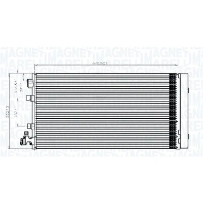 Abbildung von MAGNETI MARELLI 350203826000 Klimakondensator mit Trockner 668x348x16 348 668 16 RENAULT: Megane 3 Grandtour, Schrägheck, GRAND SCENIC