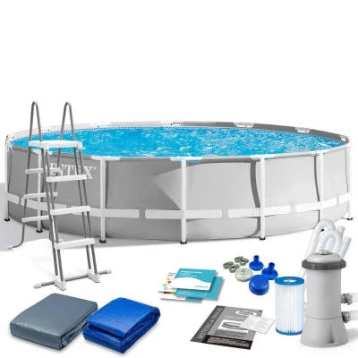 Abbildung von ÜBERSCHRIFT Schwimmen Pool Komplettset Prisma Frame light grey