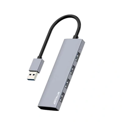 Abbildung von ANYPLUS USB Hub 3.0, Verteiler Aluminiumlegierung Ultra Slim Splitter, Tragbarer 4 Port Hubs, Mehrfachstecker für Laptop, PC, iMac, Mac Pro,Surface Pro, Flash, Drive, XPS【Grau】