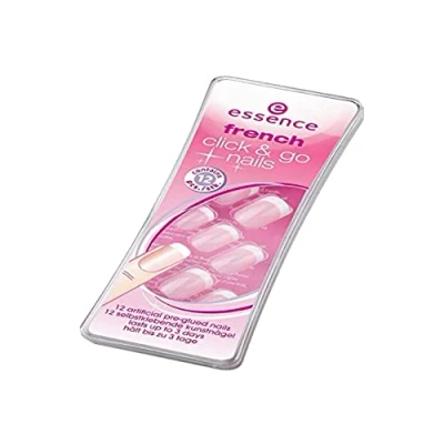 Abbildung von essence cosmetics French manicure click &#039;n go nails, Maniküre, 12 selbstklebende Kunstnägel, hält bis zu 3 Tage, nude, ohne Aceton, Konservierungsstoffe, Alkohol (12 Stück)