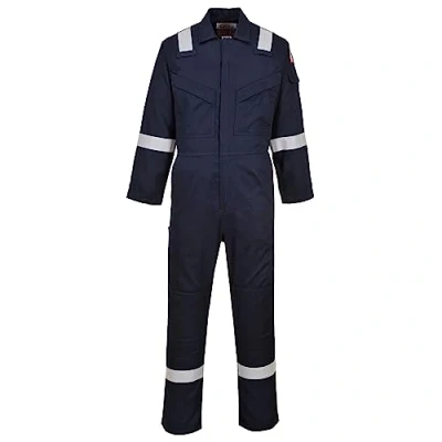 Abbildung von Portwest FR21 Leichter Anti Statik Flammenresistenter Overall 210g Marine, XS