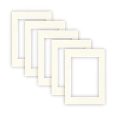 Abbildung von nielsen Conservation Passepartout Karton 2,2 mm 5er Set Außenformat 13x18 cm für Bildformat 9x13 Cremeweiß strukturierte Oberfläche