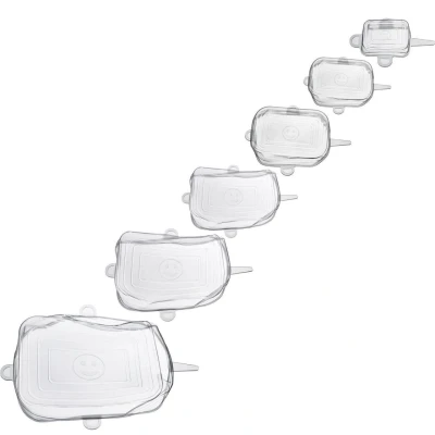 Abbildung von WESTMARK Glas Frischhaltedeckel aus Silikon SQUARE 6er Set,