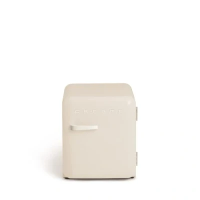 Abbildung von CREATE / Retro FRIDGE 50 OFF WHITE/Kühlschrank in Cremeweiß, Griff Cremeweiß 85W, Minibar, eine Regalfläche, Design, 50cm, zwei Ablagen, 48L Fassungsvermögen, energiesparend, 50x44x49,8cm