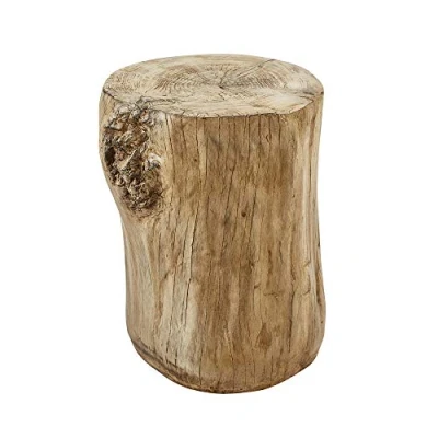 Abbildung von Ball &amp; Cast künstlichen Baumstumpf Hocker Beton Ende Beistelltisch, Faux Holz Akzent Tisch für Indoor Outdoor Garten, Natürlich