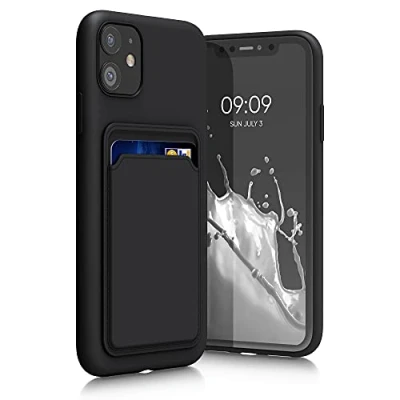 Abbildung von kwmobile Handyhülle kompatibel mit Apple iPhone 11 Hülle Handy Cover Fach für Karten in Schwarz