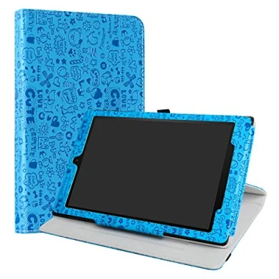 Abbildung von LiuShan für Amazon Fire HD 10 Rotary hülle, 360rotierenden Drehbares Standfunktion hülle mit Schöne Muster Tablet (5th /7th /9th Generation) 10.1&quot; Tablet,Blau