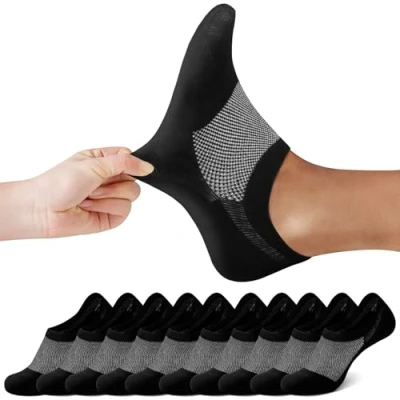 Abbildung von FALARY Sneaker Socken Damen 35 38 Füßlinge Herren Schwarz Kurze 10 Paar Füsslinge Unsichtbar No Show socks Sneakersocken