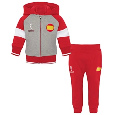 Abbildung von FIFA Unisex Baby Offizieller World Cup 2022 Kinderanzug Spanien, Rot/Grau/Weiß, 3 Monate