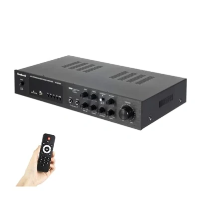 Abbildung von HiFi Verstärker 5K Bluetooth 600W Stereo Audioverstärker, 4.2 FM/AM Radio Leistungsverstärk mit Fernbedienung&amp;LED, Car Audio Amplifier Vollverstärker 2 Mikrofoneingang Echo
