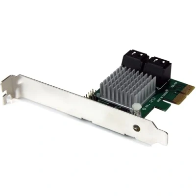 Abbildung von StarTech.com 4 Port PCI Express 2.0 SATA III 6Gbit/s RAID Controller Karte mit HyperDuo SSD Tiering PCIe 3 Adapter (PEXSAT34RH)