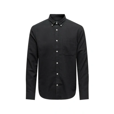 Abbildung von Only &amp; Sons Gudmund Solid Hemd, Herren, Größe: XS, Schwarz