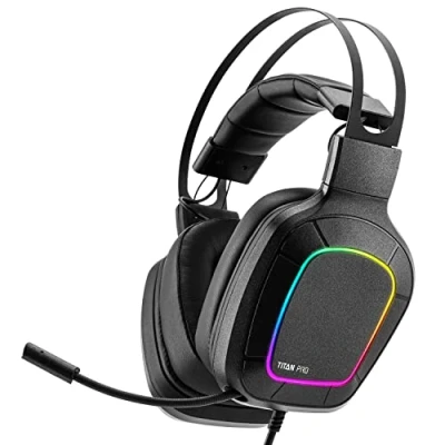 Abbildung von NITHO Titan PRO Over Ear Gaming Headset mit Hochklappbares Mikrofon, 50mm Treibern, 7.1 Surround Sound, für PC/PS4/PS5/Laptop Schwarz