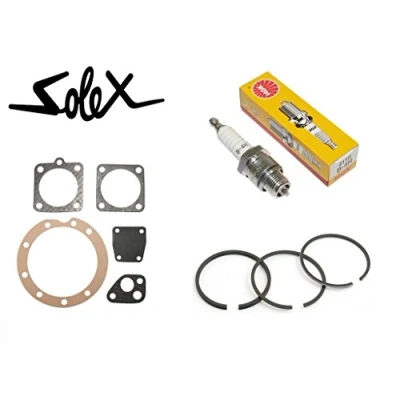 Abbildung von cyclingcolors Solex 2200 3300 3800 5000 reparaturset : Dichtungsatz + Zündkerze kolbenringe Velosolex dichtung